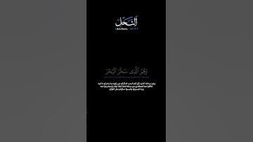 سورة النحل الآيات: [١٤-١٧] القارئ: ياسر الدوسري #القرآن_الكريم #الفرقان #سورة_النحل #ياسر_الدوسري