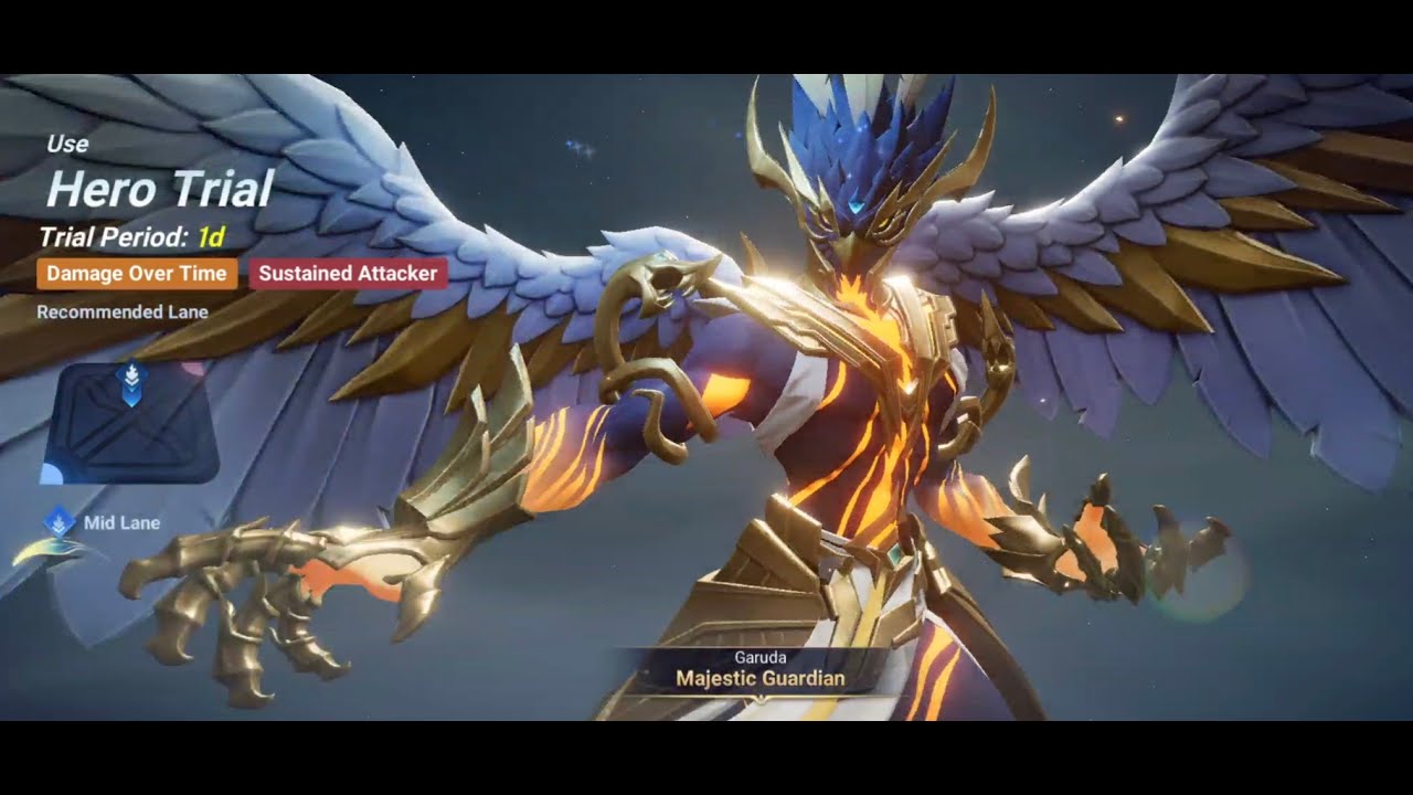 Honor of Kings: all Hero's Trial Skills with Garuda Majestic Guardian