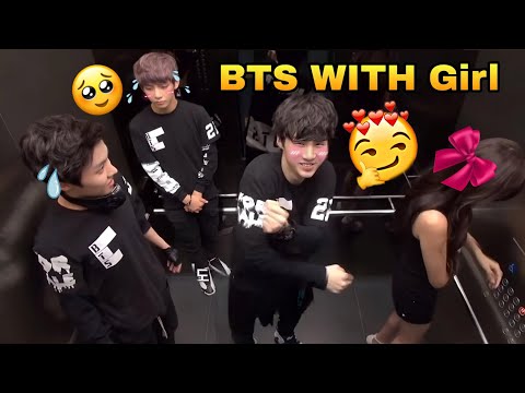 BTS in elevator with girl 😘