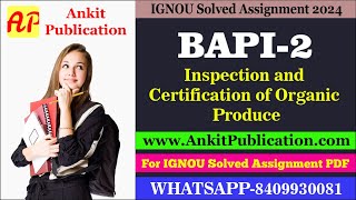 IGNOU BAPI-2 Solved Assignment English Medium 2024