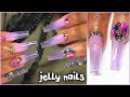 Watch Me Refill / Redesign JELLY Acrylic Nails Coffin Bling Spooky GLAM