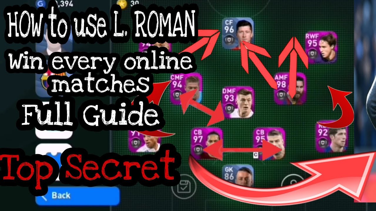 L. ROMAN (PEP GUARDIOLA) FULL GUIDE IN PES 2020 MOBILE
