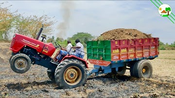Mahindra tractor 585 DI fully loaded trolley by JCB 3DX Machine | Tractor and JCP videos