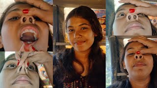 piggy nose massage and pulling &  mouth open challange।piggy nose challange।open mouth