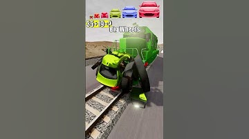 Big and Small Car vs Death train -🚘