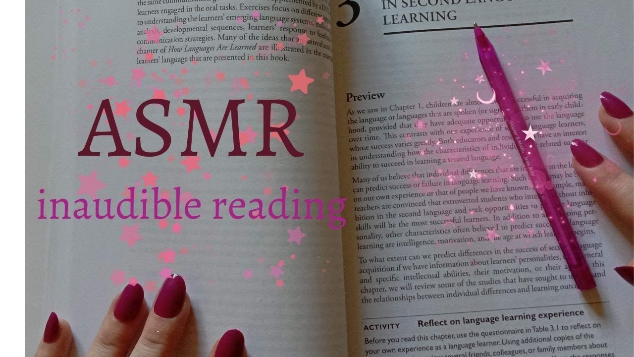 ASMR INAUDIBLE, WHISPERED READING/STUDYING - YouTube