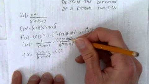DETERMINE THE DERIVATIVE OF A RATIONAL FUNCTION