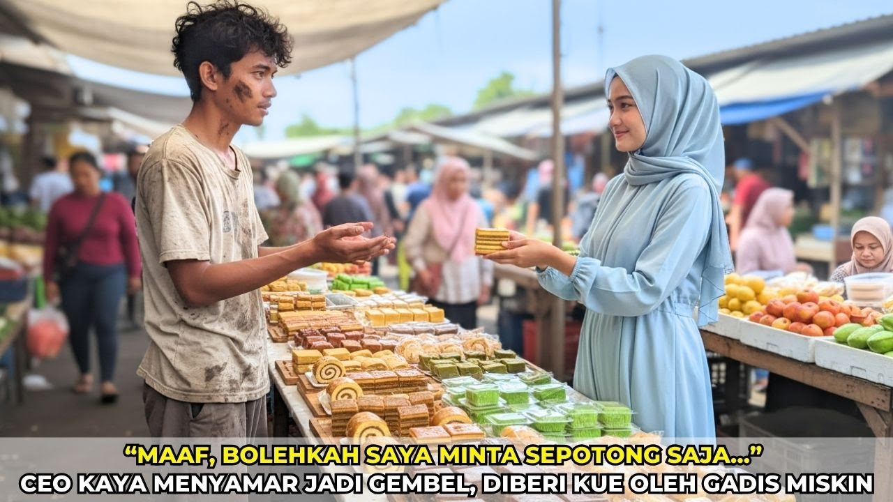 “Maaf, bolehkah saya minta sepotong” CEO Kaya Menyamar Jadi Gembel, Diberi kue oleh Gadis Miskin