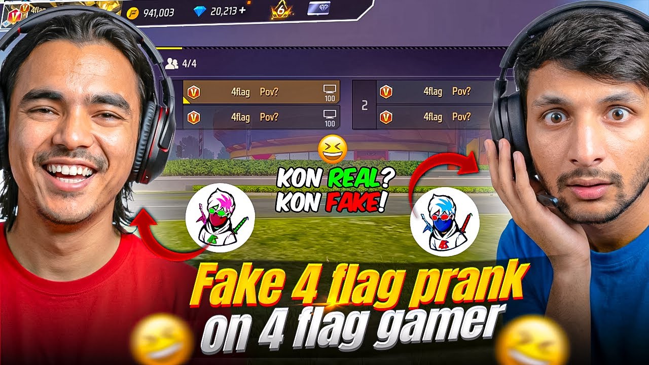 "PRANK" 4Flag Gamer Duplicate Prank on Real @4flaggamer  😱 He Call me Jadugar - Garena freefire