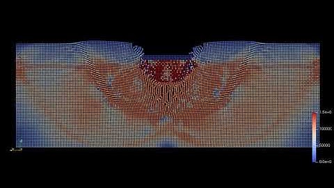 Spudcan penetration: 7m sand over clay | VM stress
