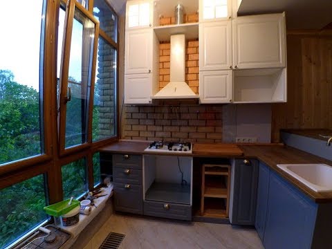 Кухня Икеа с освещением и барной стойкой Мытищи