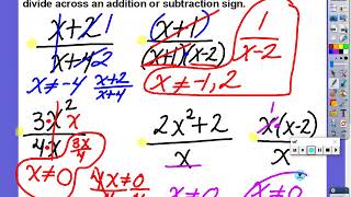 2-1 and 2-2 Simplifying Rational Expressions and Multiplying and Dividing Rationals