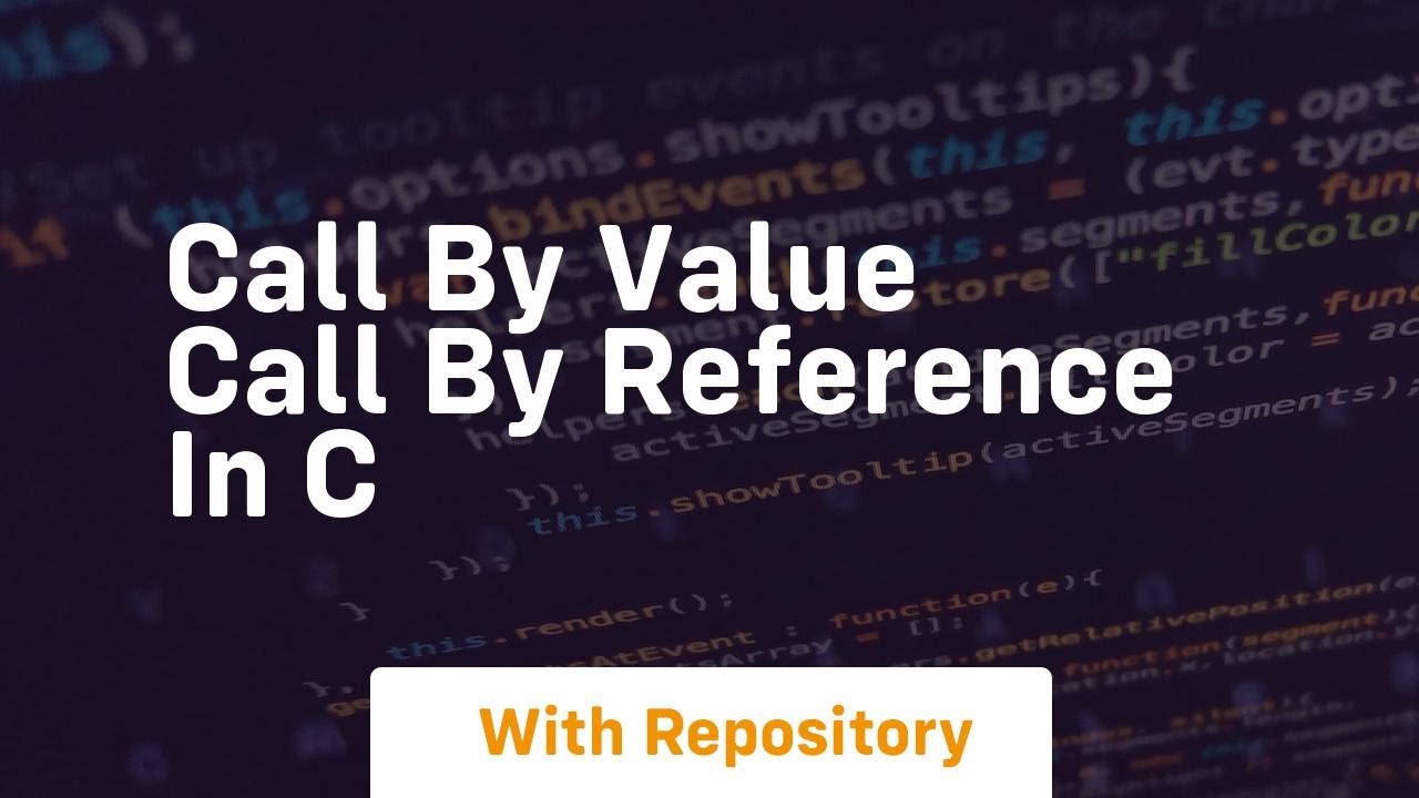 Call by value call by reference in c - YouTube