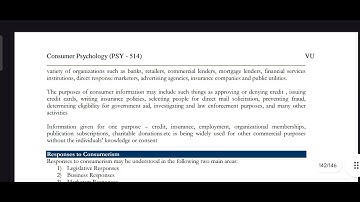 PSY514 Lecture 44 Consumer Psychology Short Lecture VU Lectures