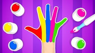Painting the Finger Family Song #4 ♫ Learn the Colors ♫ Nursery Rhymes & Kids Songs ♫ Plim Plim