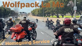 Wolfpack La Mc Homegoing Service & They Brought The Bikes Out🐺🕊️#harleydavidson #burnout #bikes