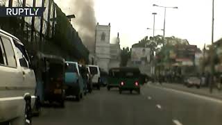 لحظة انفجار كنيسة في عاصمة سريلانكا