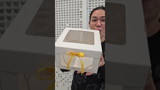 Watch the full tutorial on my channel! #DIYCakeBox #DIYCrafts #CakePackaging #Handmade