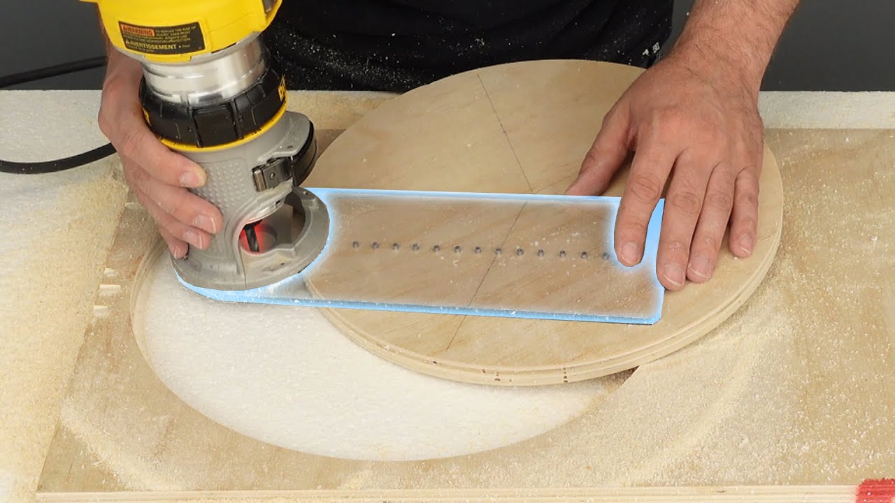 Easy Circle Cutting Jig and No Centre Hole Template For Your Router 