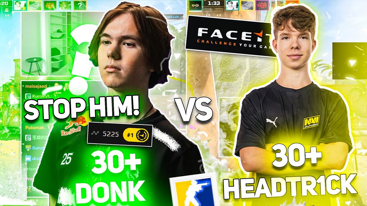 "DONK IS TILTED!!" DONK VS HEADTR1CK (LEGENDARY!) | CS2