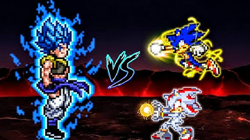 Gogeta OP (all form) VS Sonic Chaos RN V2 OP (AF) & Shadow V2 OP (AF) in Jump Force Mugen