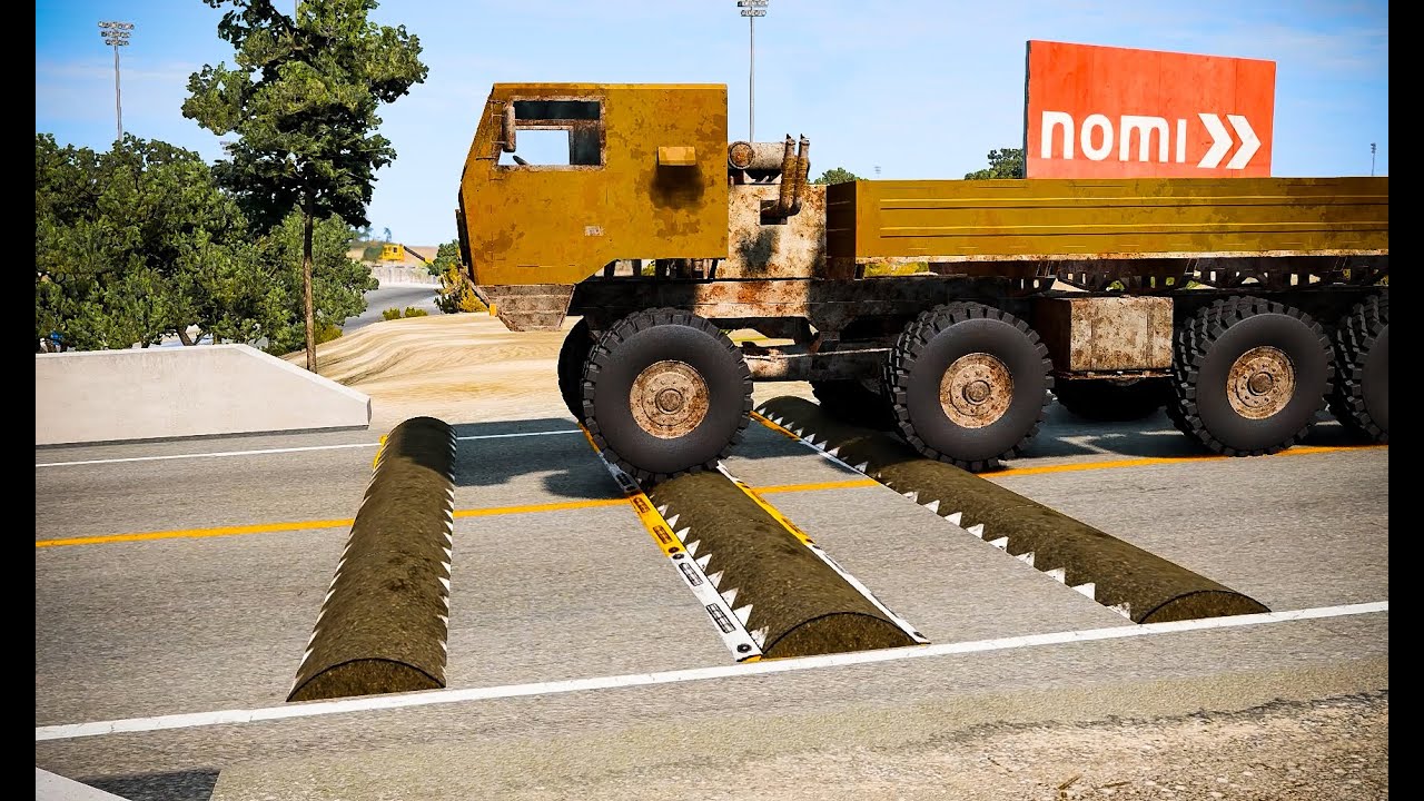 Trucks vs Cars Speed bumps on Highway #09 #New #crashdrive #beamngdrive #beamng 
