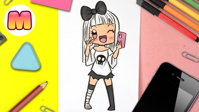 COMO DIBUJAR UNA CHICA KAWAII 💖 Dibujos kawaii faciles 💖 como