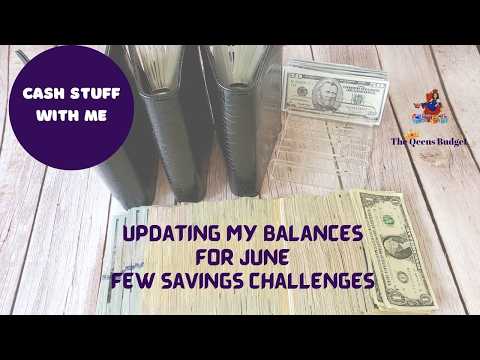 UPDATING JUNES BALANCES IN BINDERS  ||  CASH STUFFING TWO SAVINGS CHALLENGES