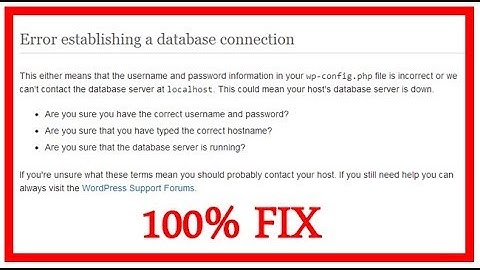 05 How to fix error establishing database connection [ fixed ]