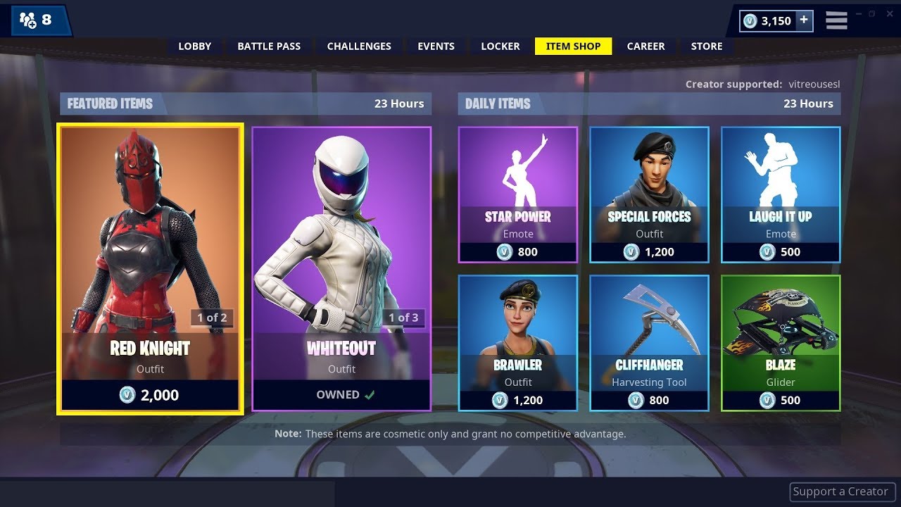 RED KNIGHT, OVERTAKER & WHITEOUT Skins are BACK - January 24th Fortnite Daily Item Shop LIVE