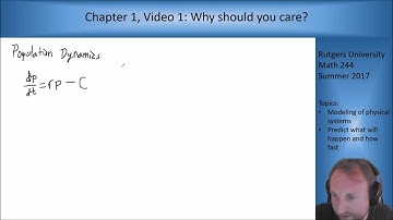 MATH 244: Chapter 1, Video 1: Why should you care?
