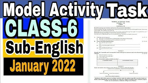 Class 6 English Model Activity Task// January 2022 New Model Activity Task//