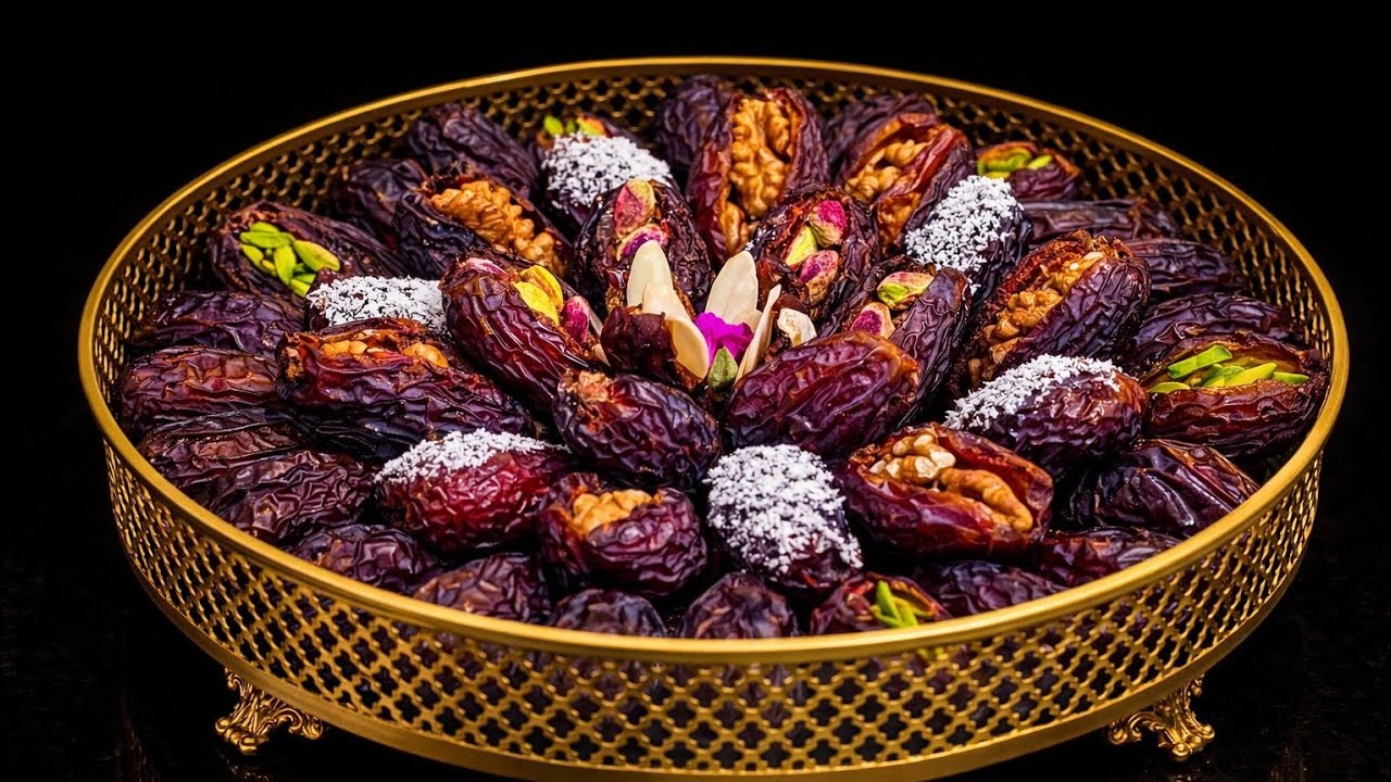 RAMADAN SPECIAL Stuffed Dates🌴طرز تهیه خرمای شکم‌ پر مجلسی؛ ساده و شیک برای سفره افطار 🌙 🌟🌴 