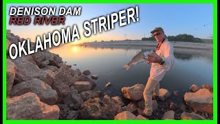 Denison Dam Striper Fishing Report - When Where and How to Catch Striper on Fly Now! OK is Great!