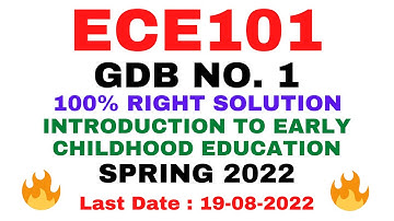 ECE101 GDB NO. 1 SPRING 2022 || 100% RIGHT || INTRODUCTION TO EARLY CHILDHOOD EDUCATION || BY VuTech
