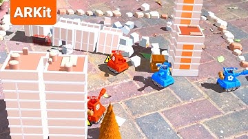 Smash Tanks gameplay! - Multiplayer Tank Battles in AR (iOS/ARKit)