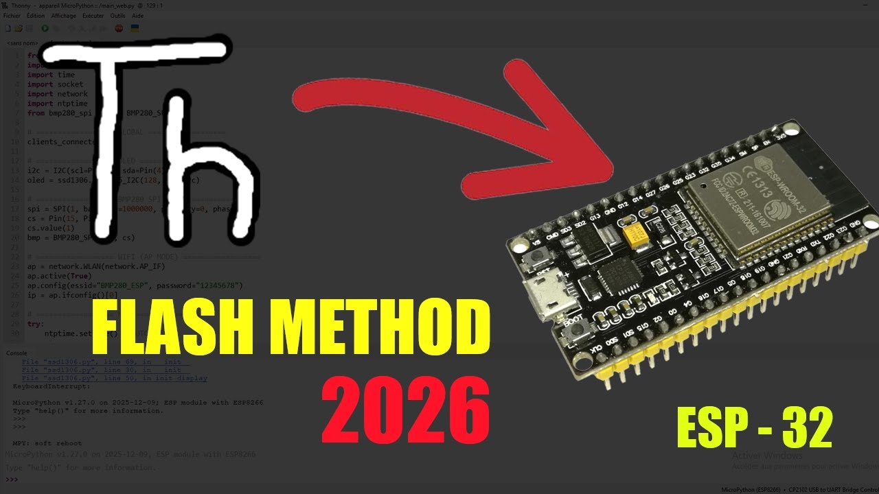 Flasher un ESP32 avec Thonny – Méthode simple et à jour (2026) - YouTube