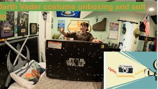 Darth Vader costume unboxing and suit up - lights comments action
