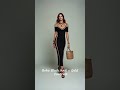 V Neck Cold Shoulder Short Sleeve Ribbed Bodycon Midi Dress Contrast Raw Edge Trim Side High Slit