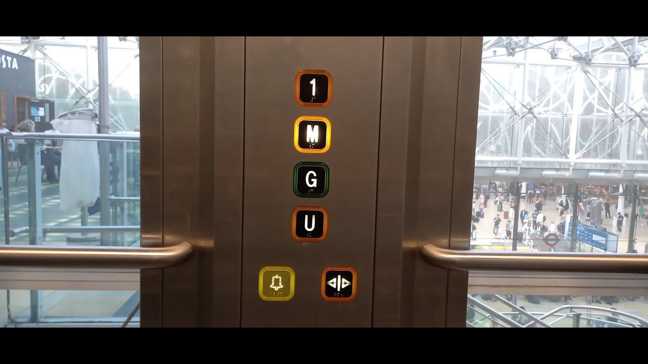 Glass!! Epic Stannah lift at London Paddington Station (to upper levels and underground)