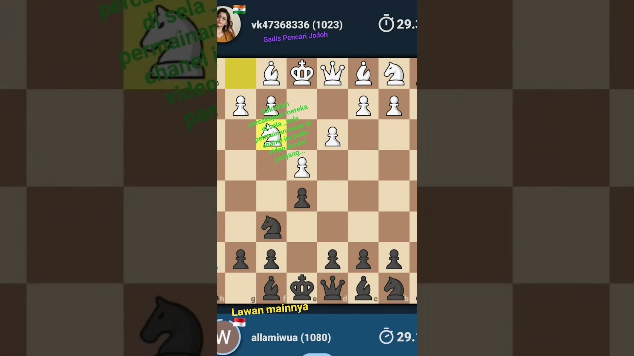 Gadis Pencari jodoh dalam petak catur online