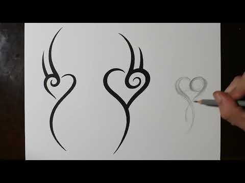 How to Draw Simple Heart Tribal Tattoo Designs