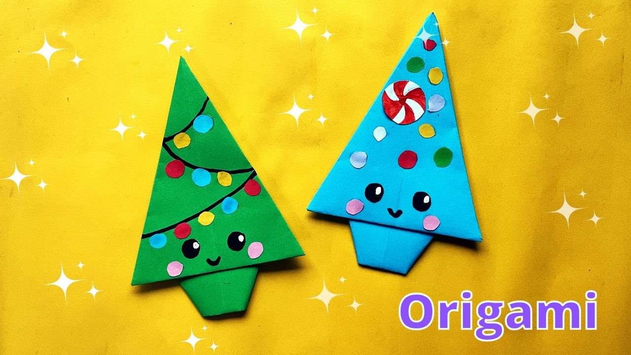 🤩 3 MINUTI ORIGAMI FACILI! 🤩 Albero di Natale - Lavoretti Con La Carta Di Natale