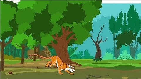 best tiger roar and run cycle 2d animation (jungle )