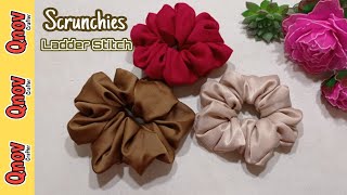 How to Make a Scrunchie without a Sewing Machine - Hidden Stitches |  DIY Hair Tie