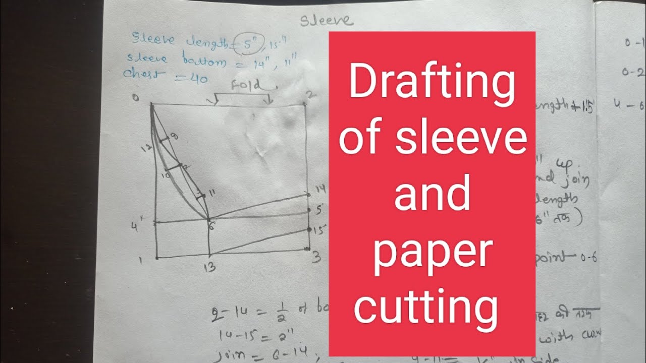 Drafting of sleeve Paper cutting shortthree fourthlong sleeve