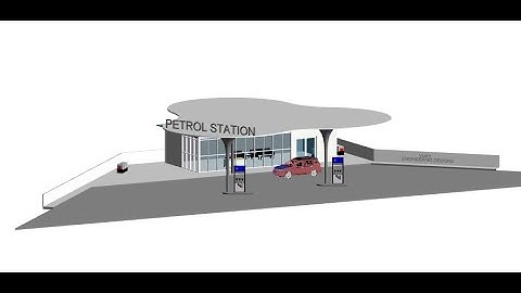 petrol station  in revit architecture design 2021