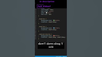 💻 CSS 51b 💻 transform skewX and skewY 💻 #css #css3 #csscourse #html #html5 #omg