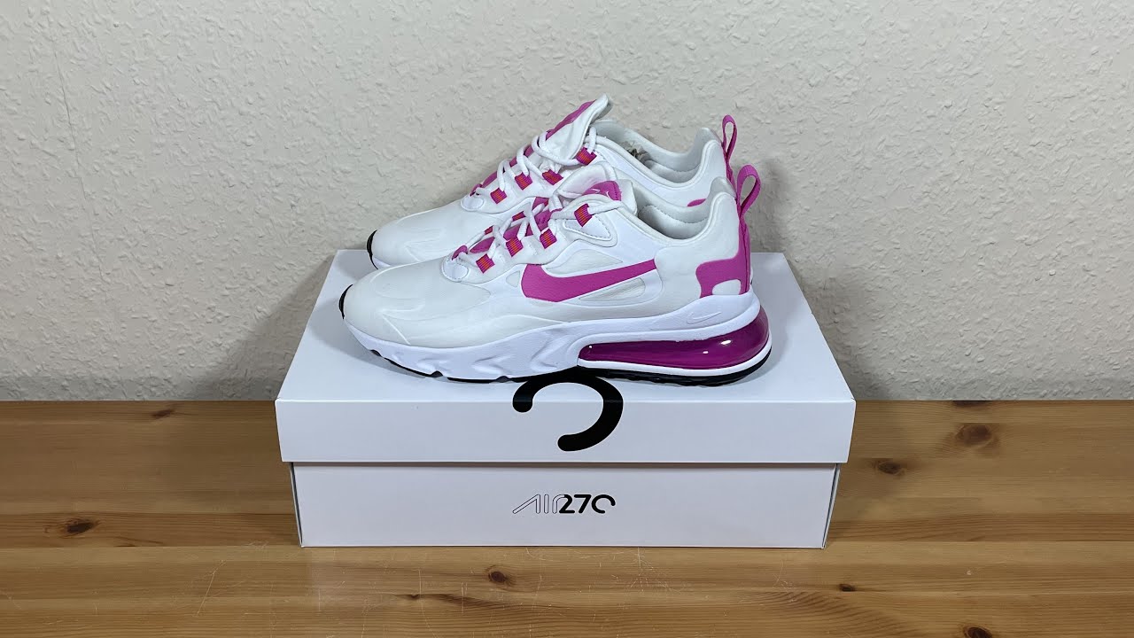 Nike Air Max 270 React White Fire Pink (W) CJ0619-100 - YouTube