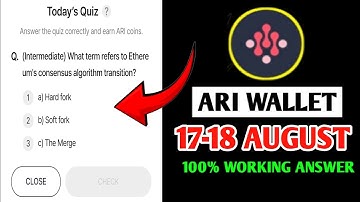 Ari Wallet Today Quiz 17-18 August | Ari Wallet Quiz Today |Arichain Wallet Quiz Answers Today|Xenea